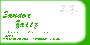sandor zaitz business card